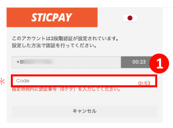 Errante（エランテ）のSticpay（スティックペイ）による入金方法｜「Code」を入力する
