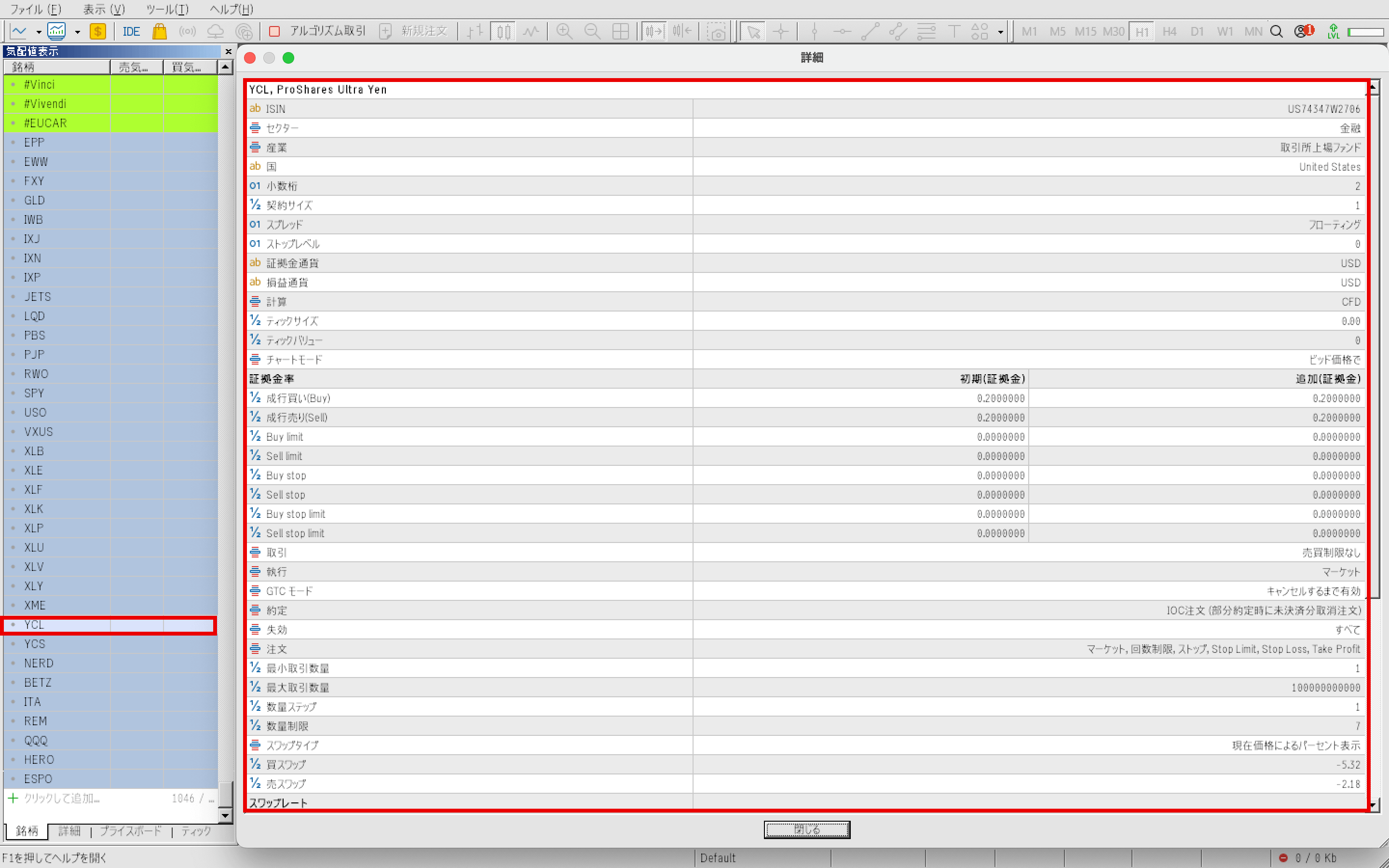 HFM(HFマーケッツ)の取引条件や仕様を確認する方法|上場投資信託(ETFS)の取引条件や仕様を確認する方法