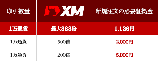 888倍レバレッジの必要証拠金