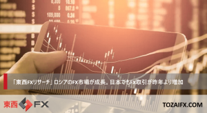 「東西FXリサーチ」 ロシアのFX市場が成長。日本でもFX取引が昨年より増加
