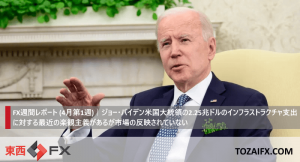 FX週間レポート (4月第1週)|ジョー・バイデン米国大統領の2.25兆ドルのインフラストラクチャ支出に対する最近の楽観主義があるが市場の反映されていない