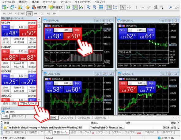 XMのΜΤ4/ΜΤ5のワンクリック取引機能